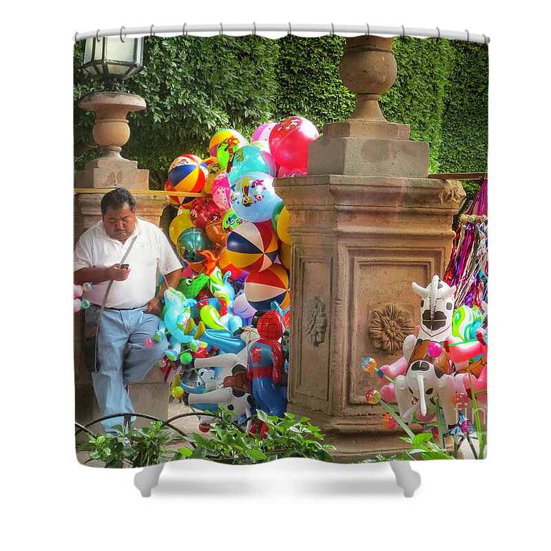 Balloons Shower Curtain featuring the photograph Do I have Balloons by Barry Weiss