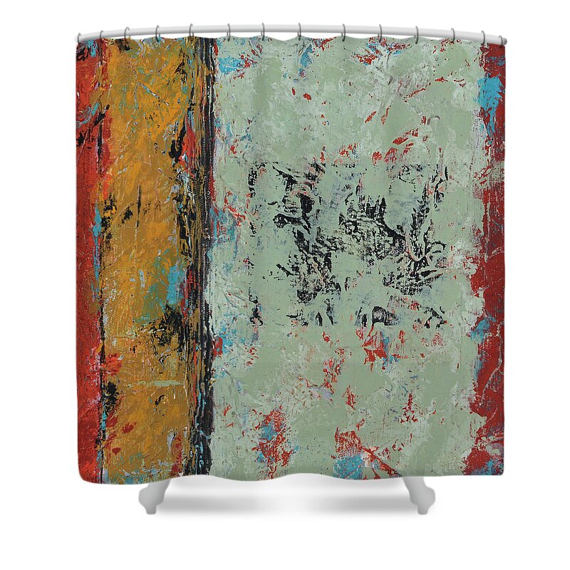 Abstract Shower Curtain featuring the painting Do Over by Jim Benest
