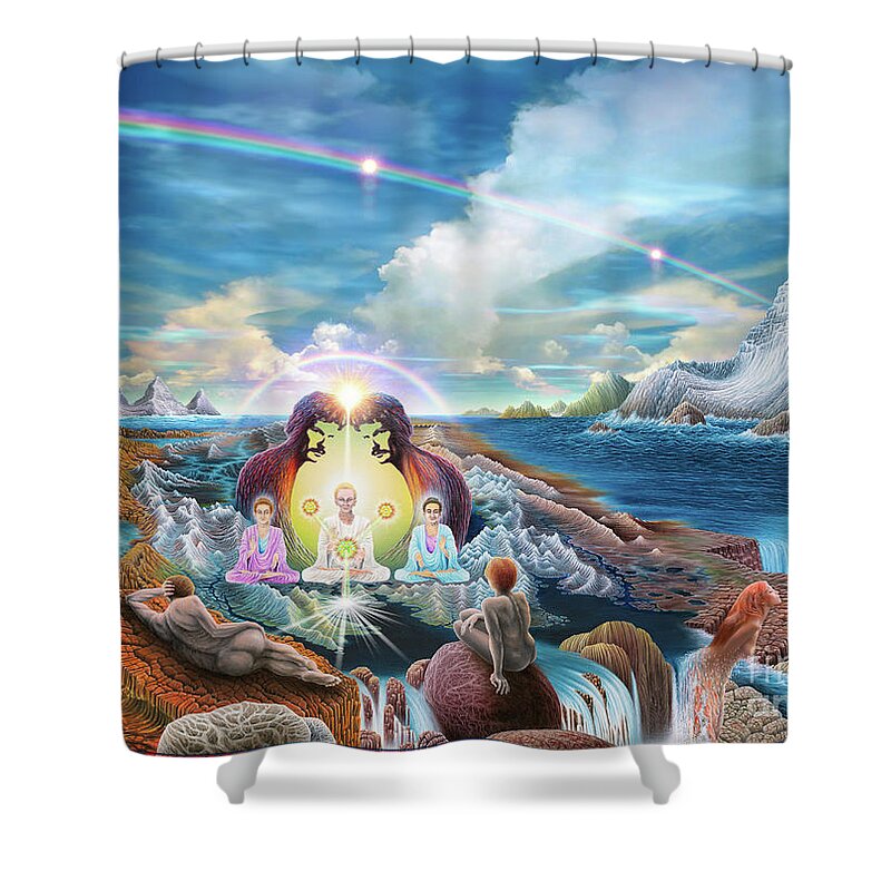 Surreal Art Shower Curtain featuring the mixed media Do You Have a Vision by Leonard Rubins