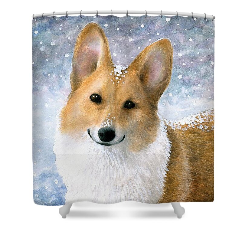 Dog Shower Curtain featuring the painting Dog 126 by Lucie Dumas
