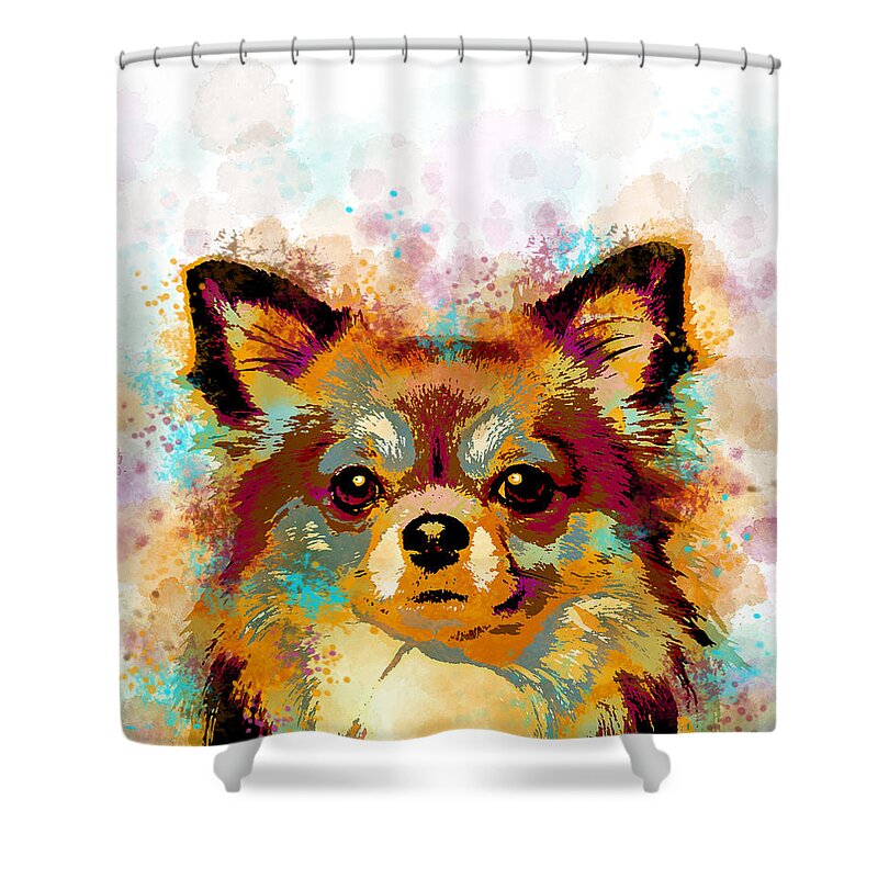 Dog Shower Curtain featuring the digital art Dog 141 by Lucie Dumas