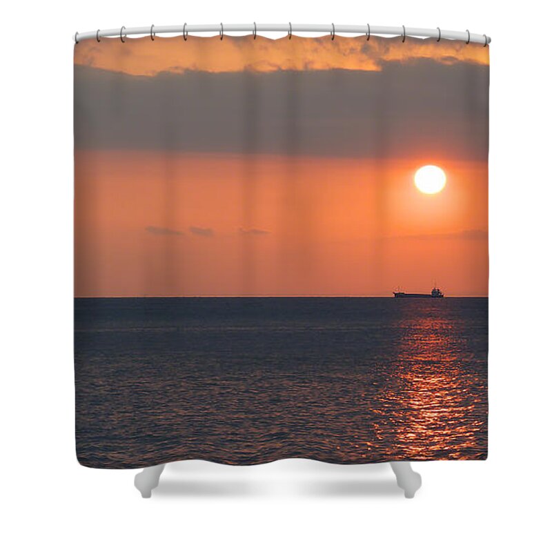 Sunset Shower Curtain featuring the photograph Dogashima Sunset by Naoki Takyo