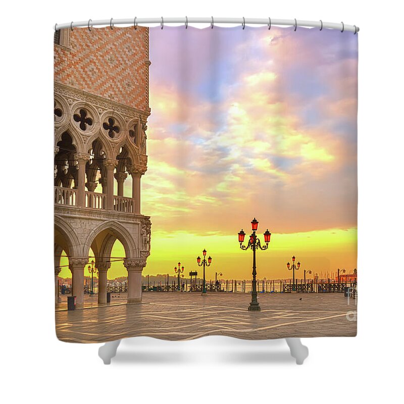 Palace Shower Curtain featuring the photograph Sunrise in Venice by Anastasy Yarmolovich