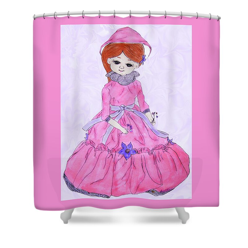 Doll Shower Curtain featuring the painting Doll by Susan Turner Soulis