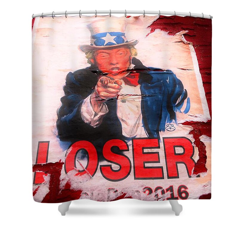 Donald Trump Shower Curtain featuring the photograph Donald Trump Loser or Winner by Funkpix Photo Hunter