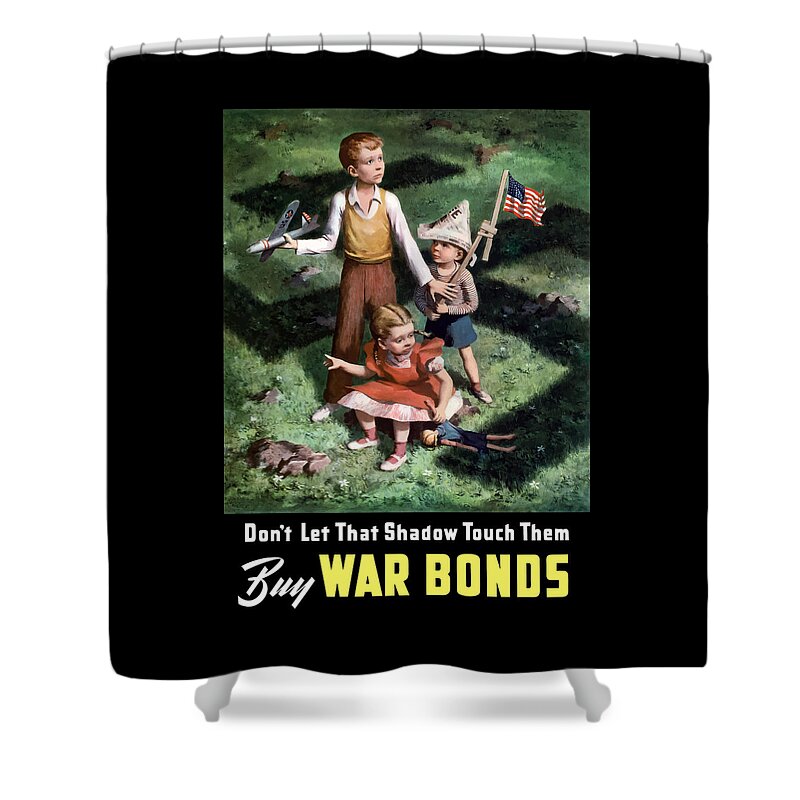 World War Ii Shower Curtain featuring the painting Don't Let That Shadow Touch Them by War Is Hell Store