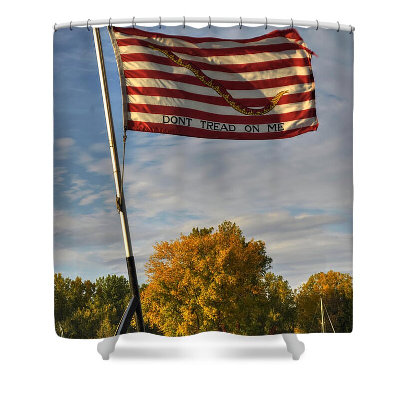Buffalo Shower Curtain featuring the photograph Dont Tread On Me by Michael Frank Jr