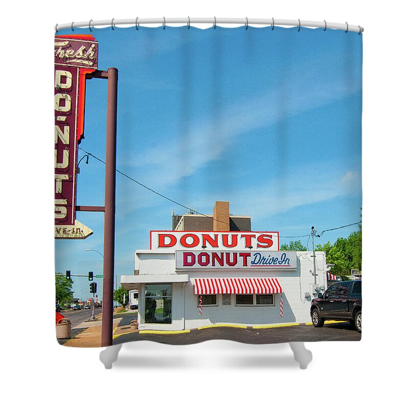 Missouri Shower Curtain featuring the photograph Donut Drive In by Steve Stuller