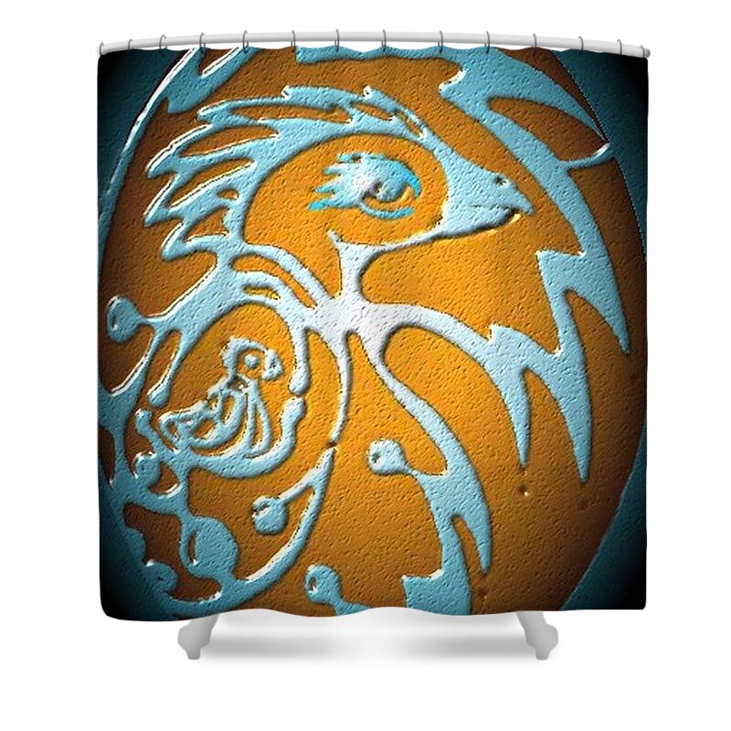 Egg Shower Curtain featuring the digital art Doodle egg by Darren Cannell