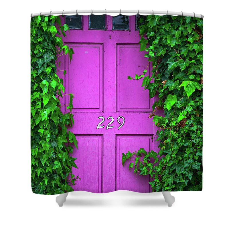 Pink Shower Curtain featuring the photograph Door 229 by Darren White
