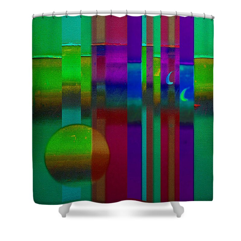 Landscape Shower Curtain featuring the painting Doors In Green by Charles Stuart
