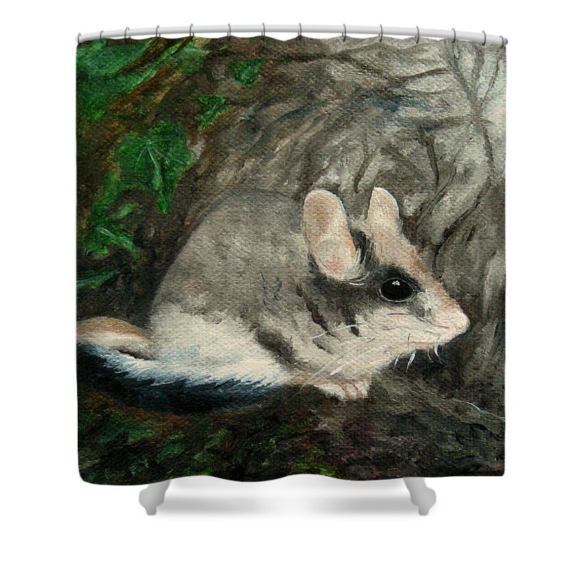 Mouse Shower Curtain featuring the painting Dormouse by FT McKinstry