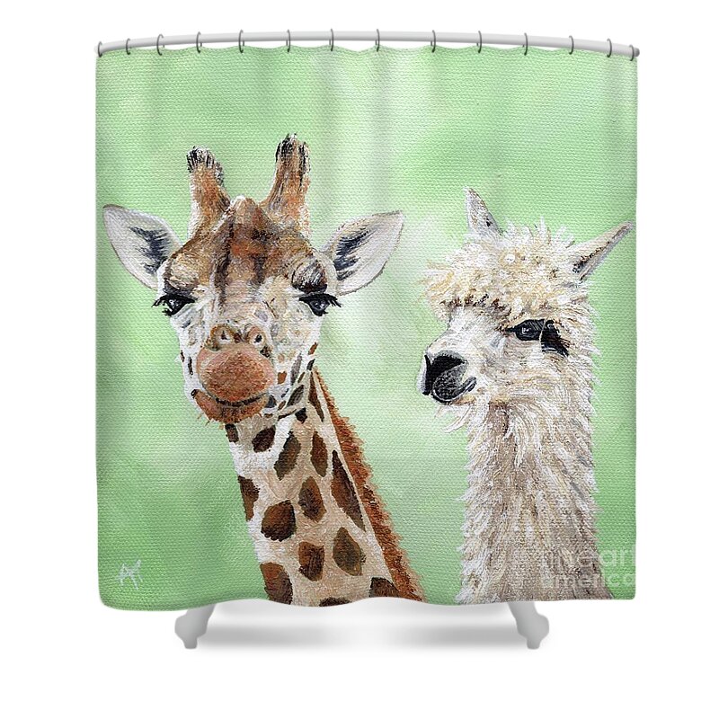 Fine Art Shower Curtain featuring the painting Dorothy and Blanche by Annie Troe