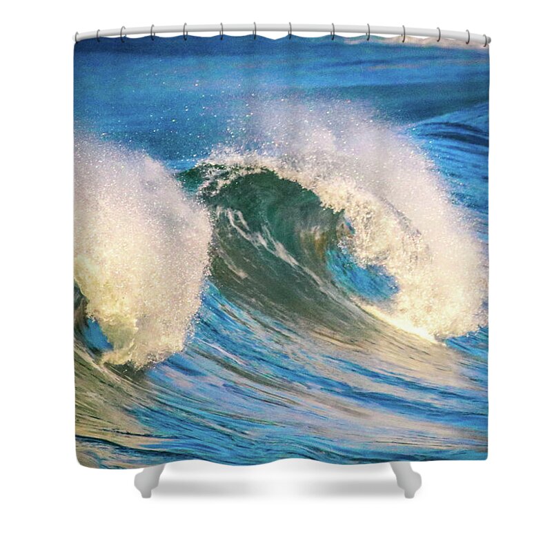 Double Wave Shower Curtain featuring the photograph Double Wave by Dr Janine Williams