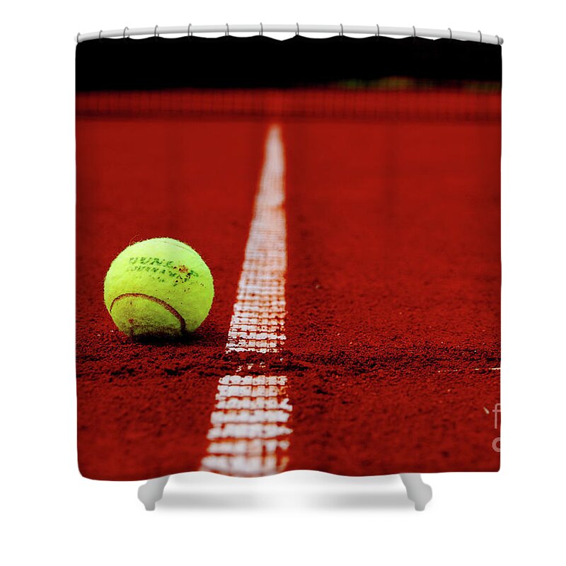 Tennis Shower Curtain featuring the photograph Down And Out by Hannes Cmarits