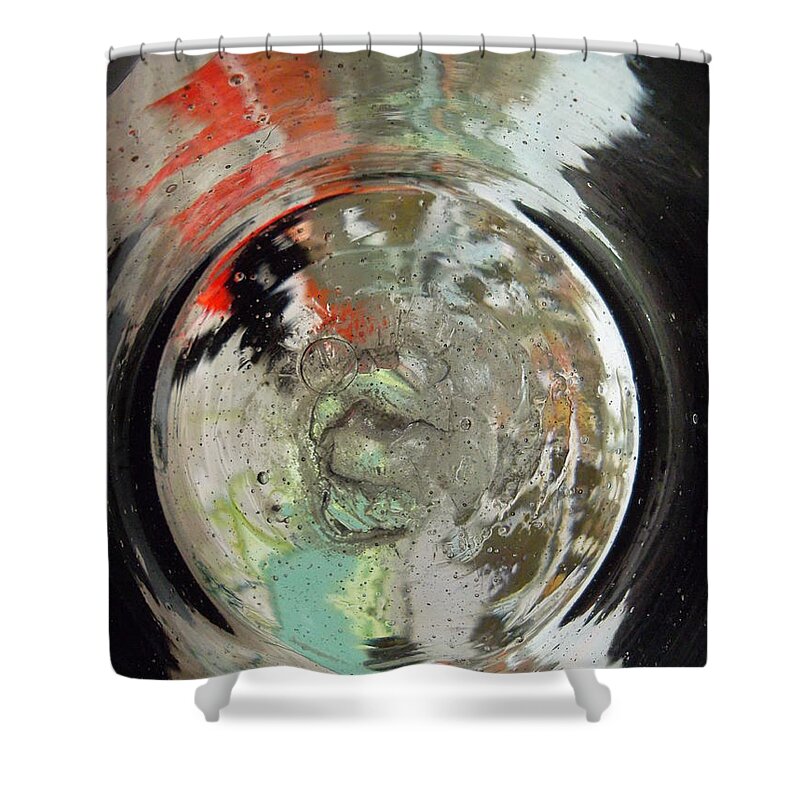 Abstract Shower Curtain featuring the digital art Down the Rabbit Hole by Susan Esbensen