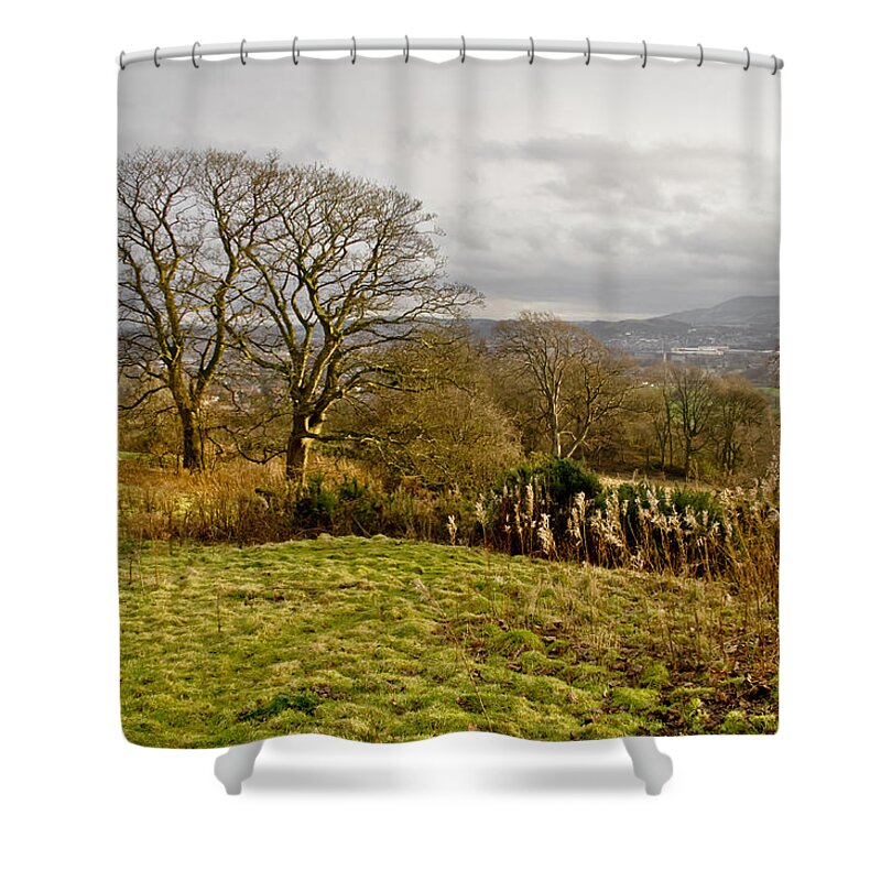 Nature Reserve Shower Curtain featuring the photograph Down the slope. by Elena Perelman