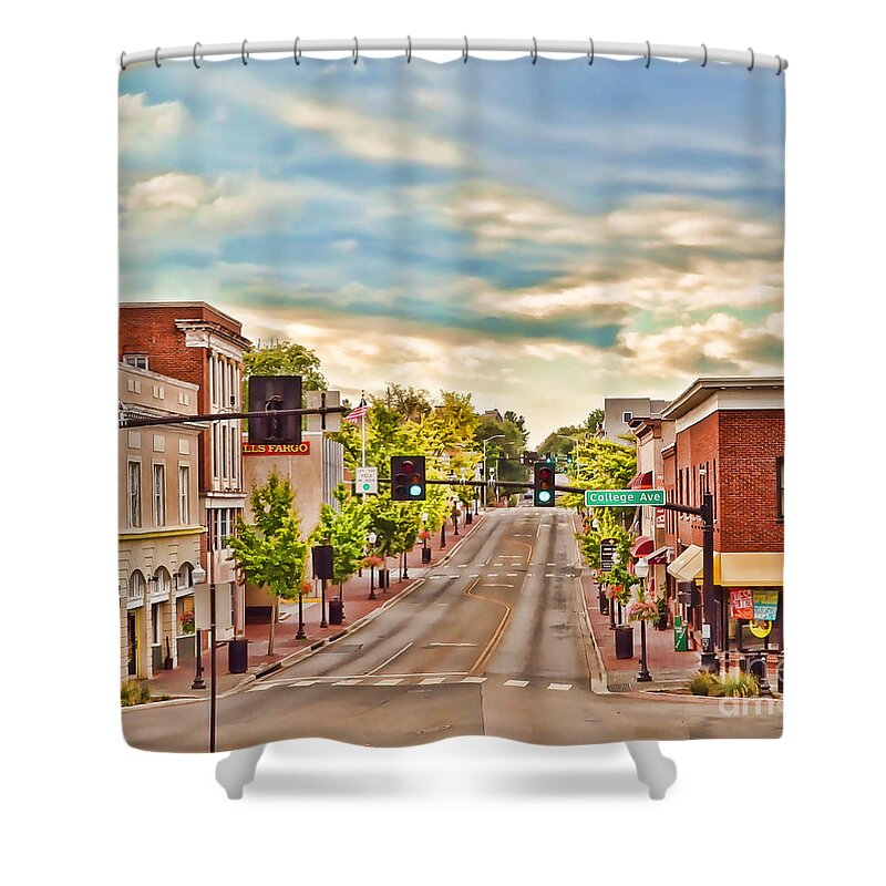 Blacksburg Shower Curtain featuring the photograph Downtown Blacksburg by Kerri Farley