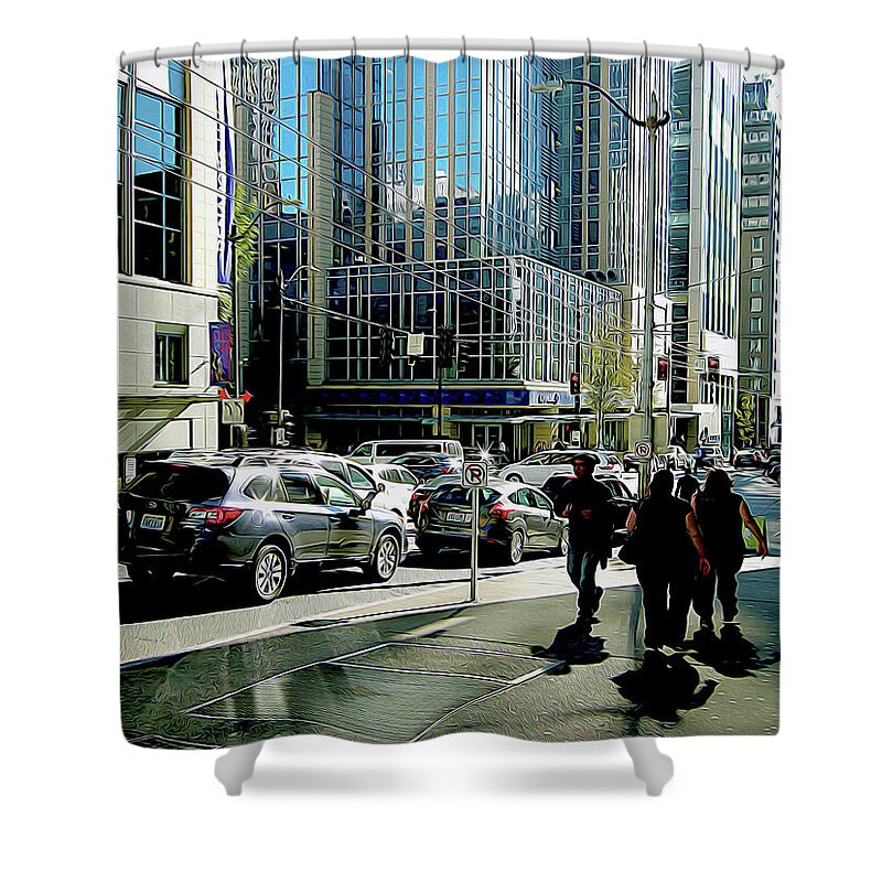City Shower Curtain featuring the photograph Downtown Seattle by Linda Carruth