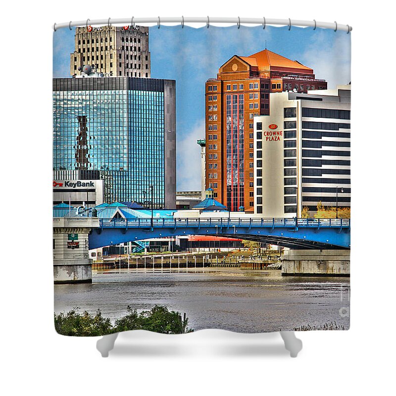 Toledo Ohio Shower Curtain featuring the photograph Downtown Toledo Riverfront by Jack Schultz