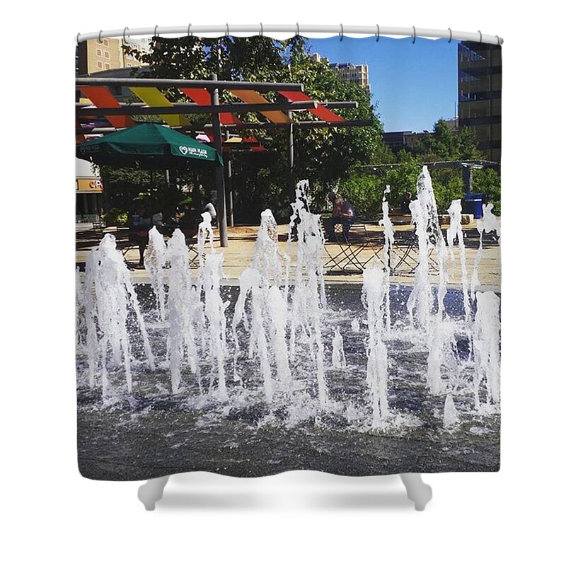 Down Town Shower Curtain featuring the photograph Water Fountain by Danielle Recoder