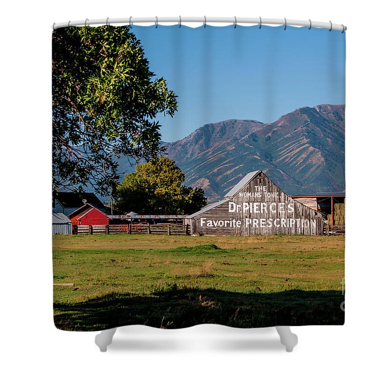 Dr Pierces Shower Curtain featuring the photograph Dr Pierces Barn - Logan - Utah by Gary Whitton