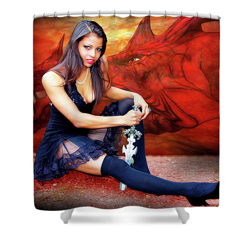 Dragon Shower Curtain featuring the photograph Dragon Dawn by Jon Volden