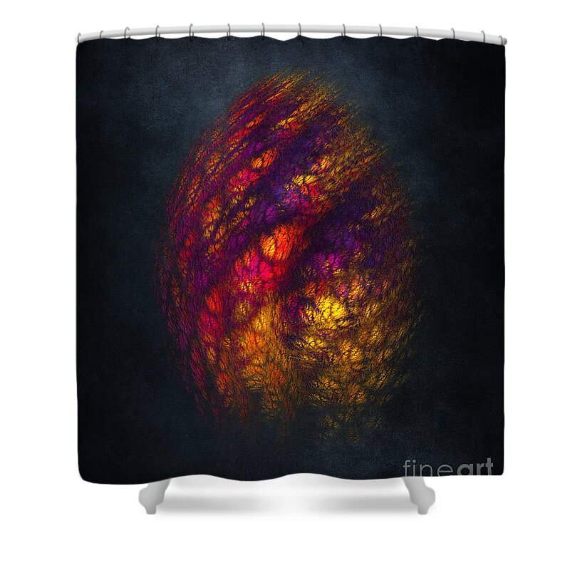 Dragon Egg Shower Curtain featuring the digital art Dragon Egg Fractal Art by Justyna Jaszke JBJart