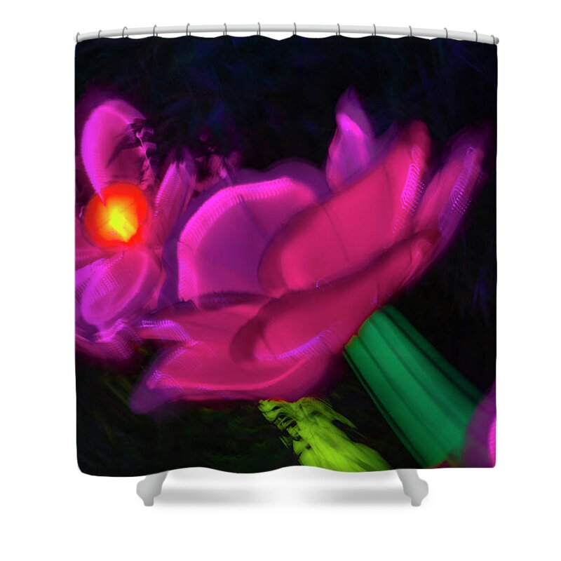 Abstract Shower Curtain featuring the photograph Dragon Lights 3 by Rick Mosher