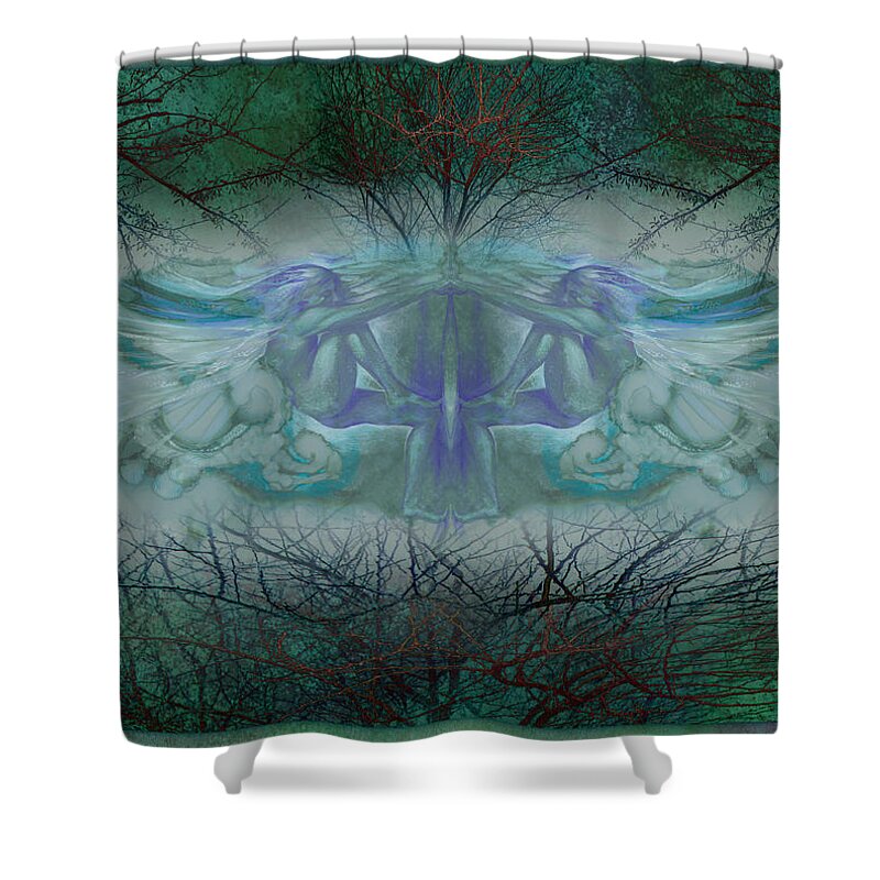Elf Shower Curtain featuring the painting Dragonfly by Ragen Mendenhall