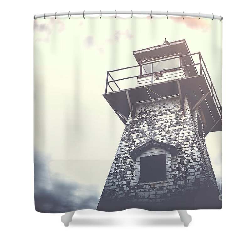 Lighthouse Shower Curtain featuring the photograph Dramatic Lighthouse by Edward Fielding