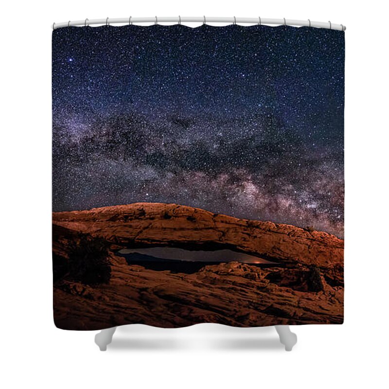 Mesa Arch Shower Curtain featuring the photograph Draped in Stars by Judi Kubes