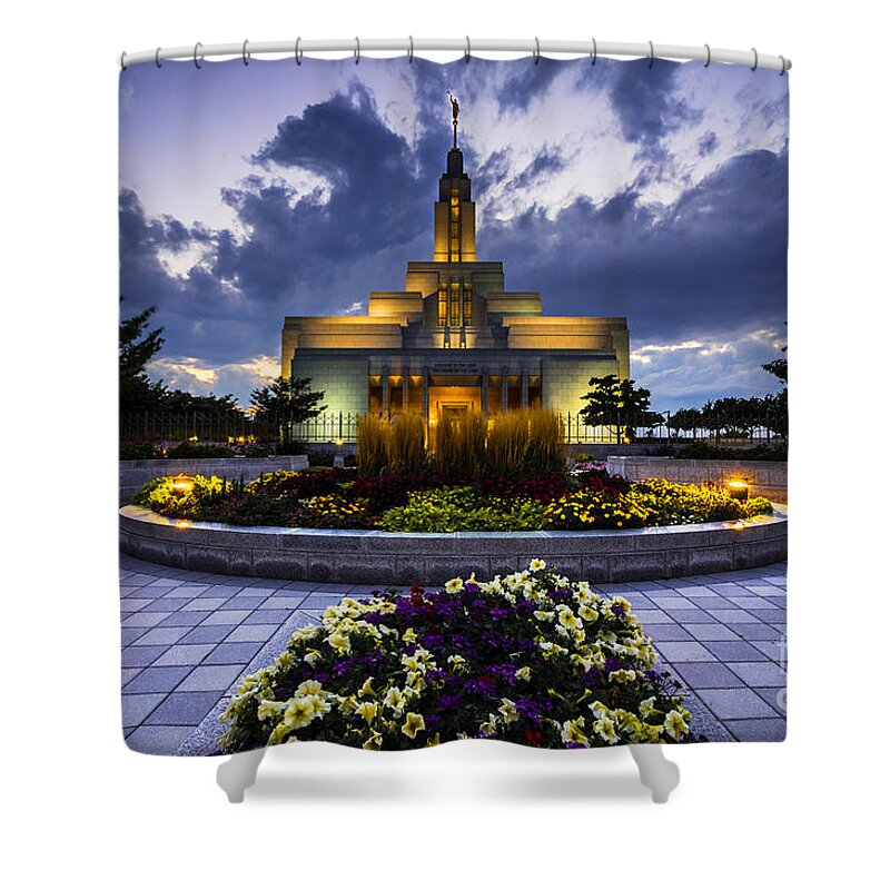 Draper Shower Curtain featuring the photograph Draper Mormon LDS Temple - Utah by Gary Whitton