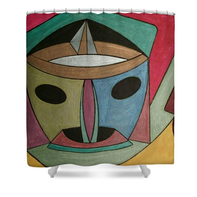 Geometric Art Shower Curtain featuring the glass art Dream 171 by S S-ray