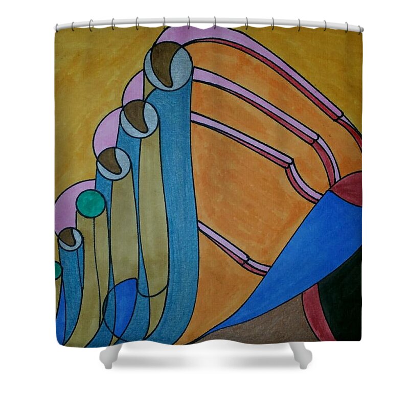 Geometric Art Shower Curtain featuring the glass art Dream 187 by S S-ray