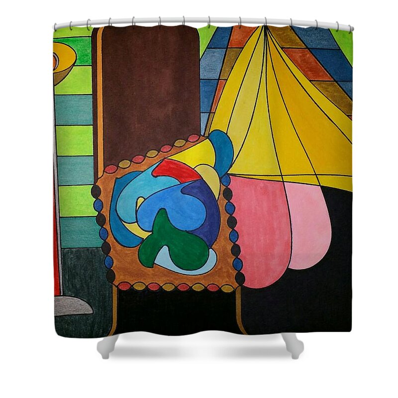 Geometric Art Shower Curtain featuring the painting Dream 286 by S S-ray
