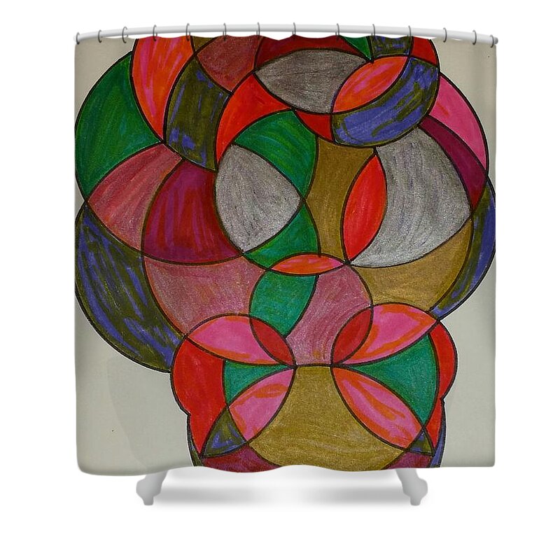 Geometric Art Shower Curtain featuring the glass art Dream 31 by S S-ray