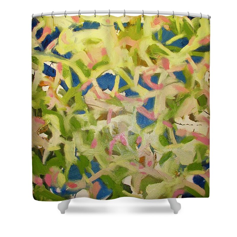 Abstract Shower Curtain featuring the painting Dream #424c by Steven Miller