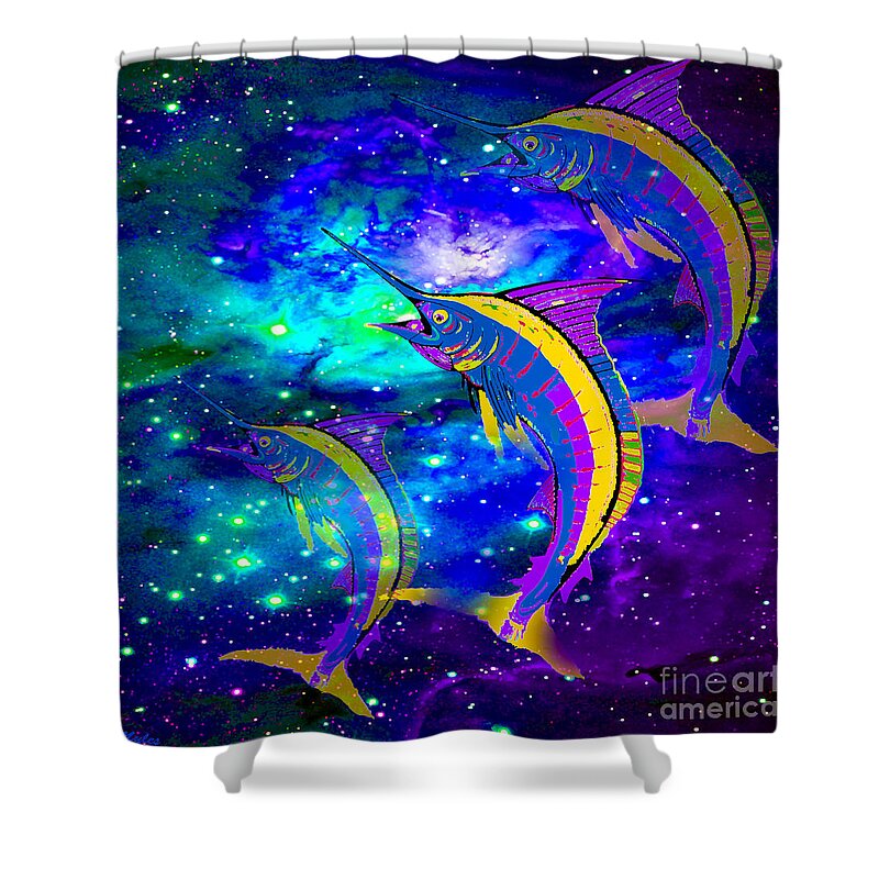 Fish Shower Curtain featuring the digital art Dream Catch Fish by Saundra Myles