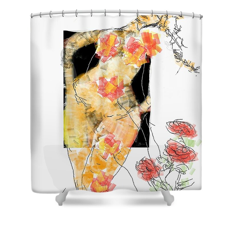 Romantic Shower Curtain featuring the digital art Dream girl by Subrata Bose