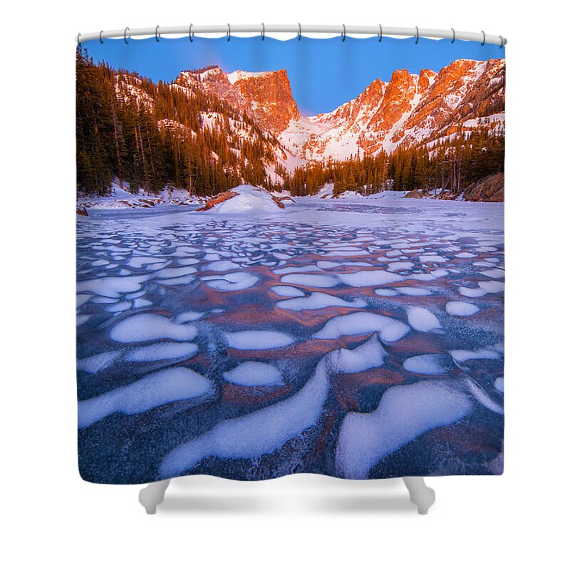 Dream Lake Shower Curtain featuring the photograph Dream Lake Dimples by Darren White