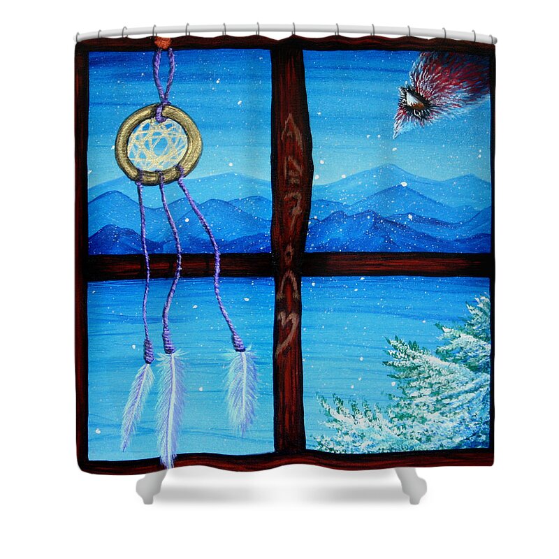 Dream Shower Curtain featuring the painting Dream Window 218 by M E