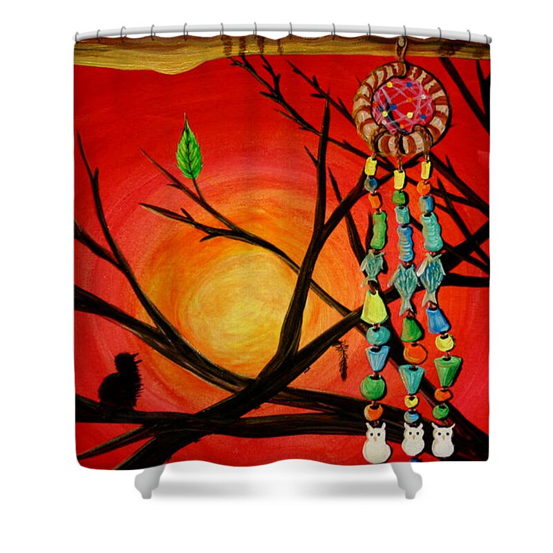 Dream Shower Curtain featuring the painting Dream Window 923 by M E