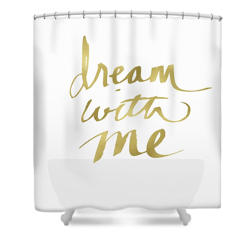 Dream Shower Curtain featuring the painting Dream With Me Gold- Art by Linda Woods by Linda Woods