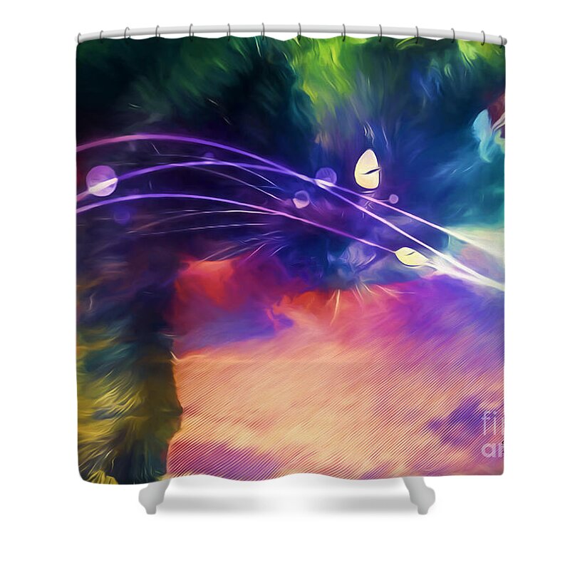 Abstract Shower Curtain featuring the digital art Dreamer by DB Hayes
