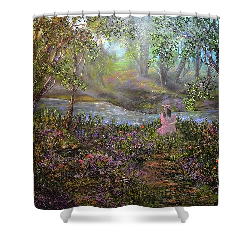 Landscape Shower Curtain featuring the painting Dreamer by Michael Mrozik