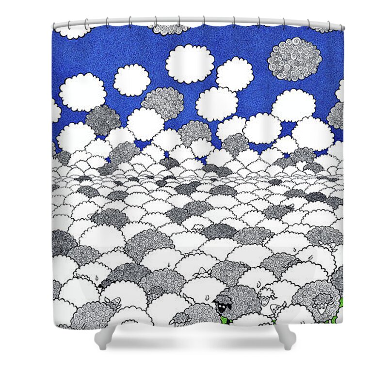 Dream Shower Curtain featuring the drawing Dreamfield by Michele Sleight