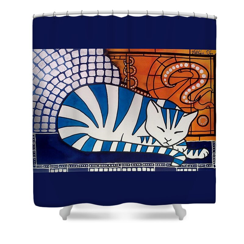 For Kids Shower Curtain featuring the painting Dreaming about by Dora Hathazi Mendes