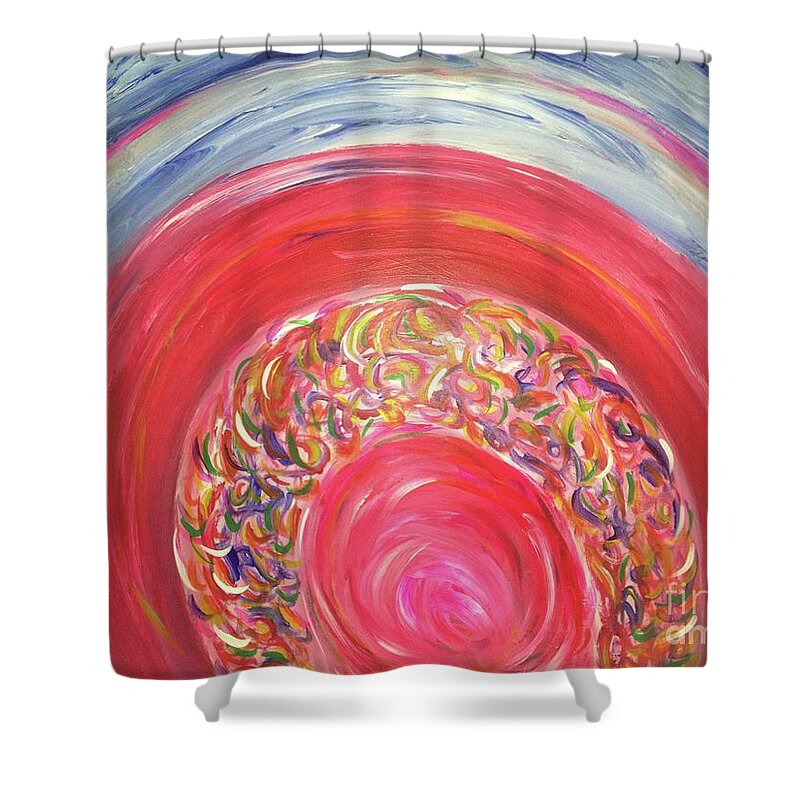 This Is An Acrylic Painting On Canvas. Shower Curtain featuring the painting Dreaming in Color by Sarahleah Hankes