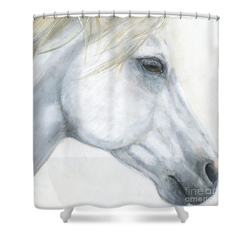 Horse Shower Curtain featuring the painting Sacred Stallion by Brandy Woods